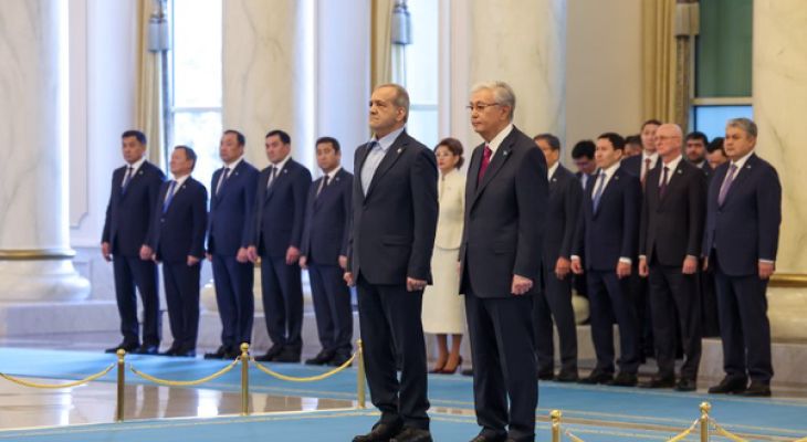 استقبال رسمی رئیسجمهور قزاقستان از پزشکیان