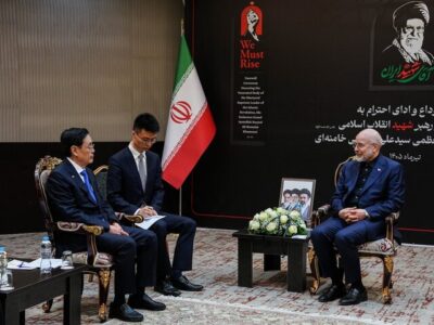 دیدار رئیس مجلس با هیئت عالی‌رتبه کنگره خلق چین